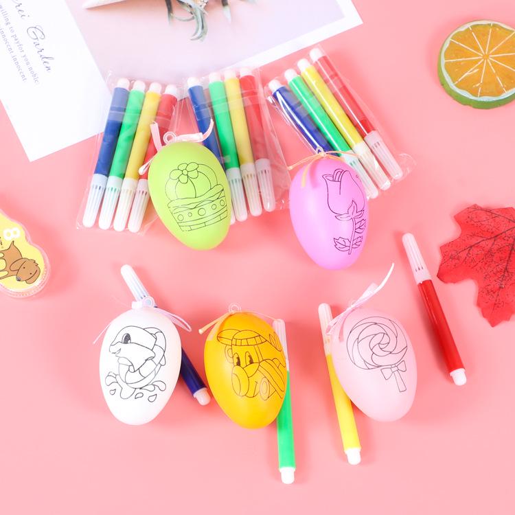 DIY Easter Egg Painting Kit for Children - Plastic Simulation Eggs with Baby Pen