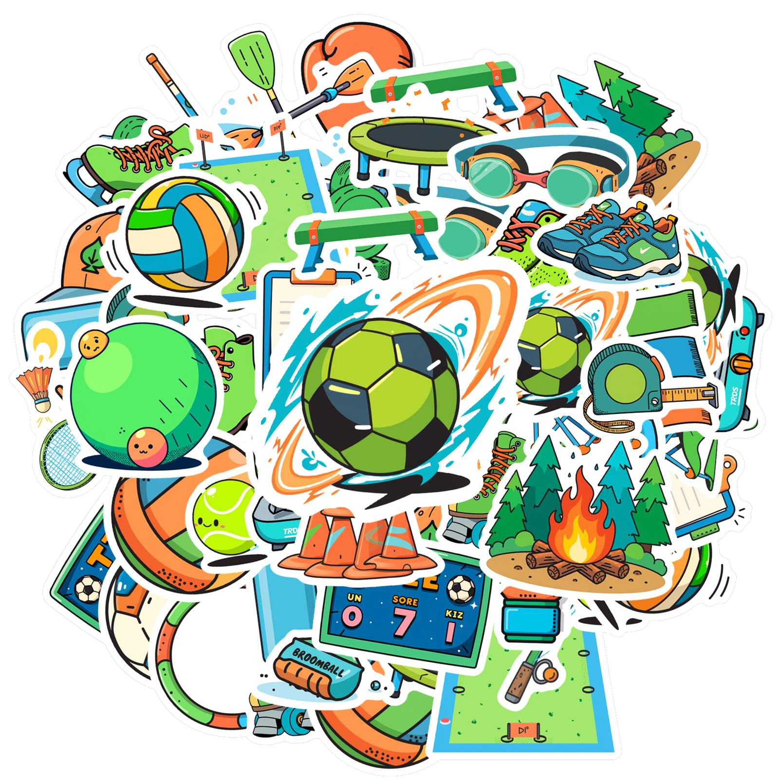 

Cartoon Skateboarding Decals Playful Fitness Stationery Stickers Camping Stickers For Car Sticker Laptop