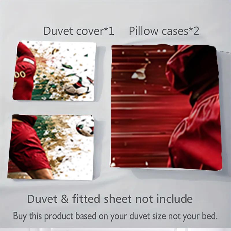 3Pcs Ronaldo'S Dynamic Leap Bedding Sets For All Sizes New 3D Printed Bed Cover Comforter Duvet Cover Pillowcase Bedroom Decoration