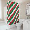 TU Striped Shower Curtain Green Red Modern Bathroom Decor Waterproof Fabric Liner Washable Vintage Farmhouse Style Showercurtain