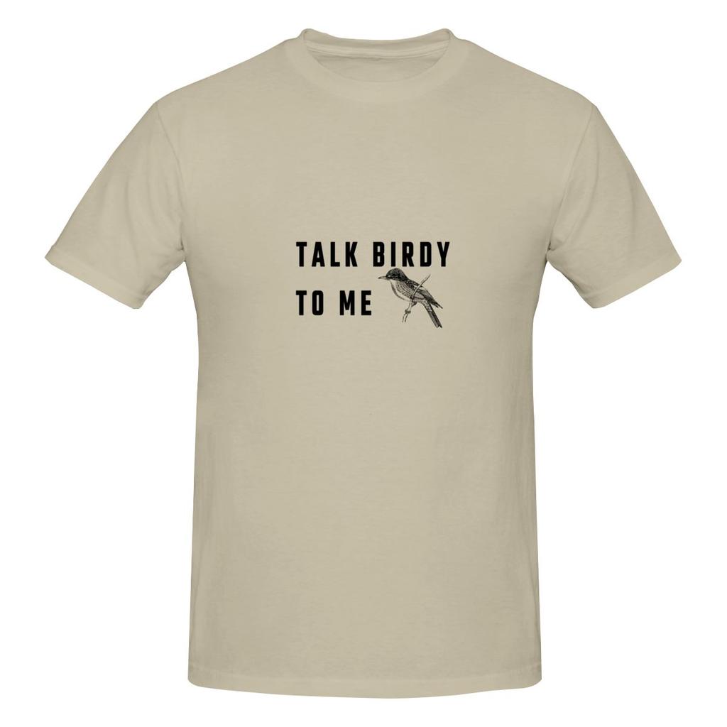Talk Birdy To Me American Retro Tshirt Loose Lazy Basic Versatile Tees