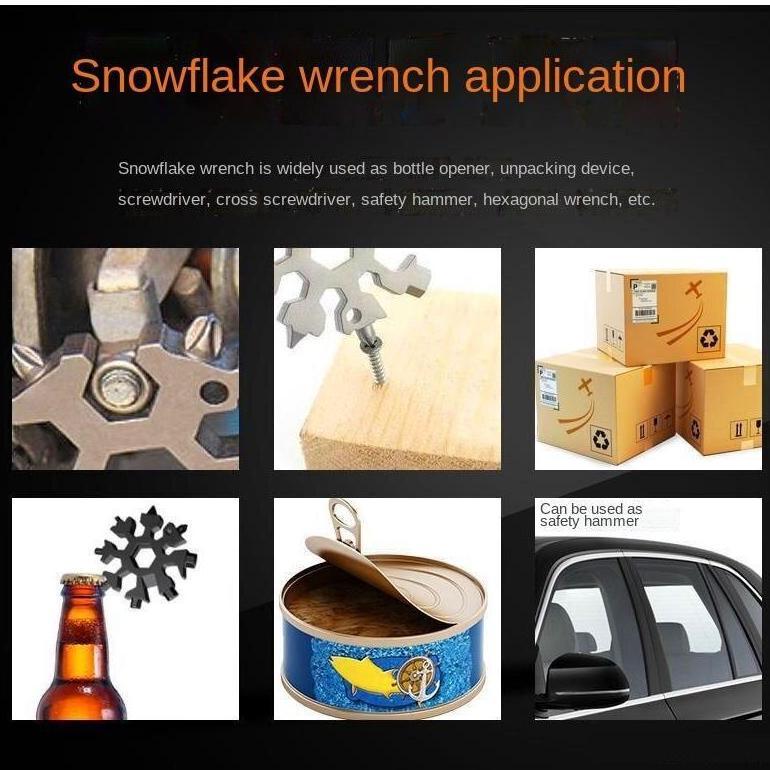 Multifunctional Snowflake Wrench EDC Socket Wrench Hexagonal Octagonal Combination Wrench Portable Tool Stainless Steel Wrench LM