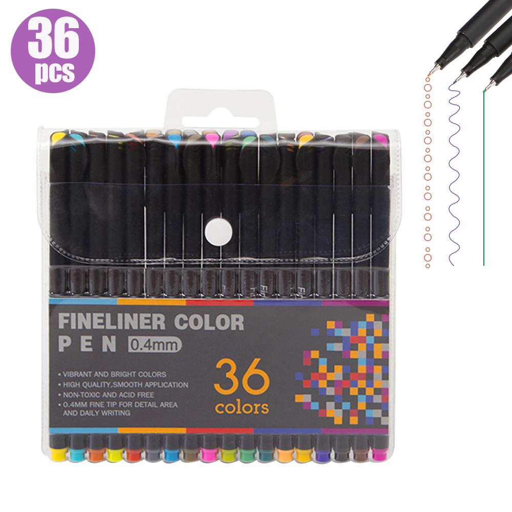 SOL 32 Penne Colorate A Punta Fine 0,4 Mm – Set Per Disegno, Diario E Scrittura, Colori Vivaci