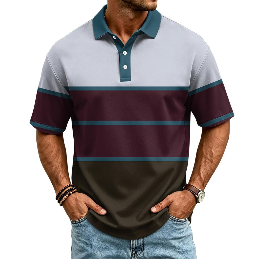 Men's Casual Quick Dry Mesh Polo Shirt Golf Shirt Breathable Lightweight Sport Tee with Button Placket and Short Sleeves