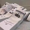 Alo Yoga Unisex Cotton Mid-Calf Sports Socks - 80% Cotton, Fashionable, Year-Round Use.