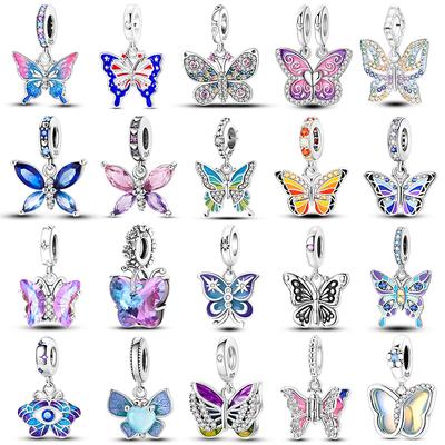 Kupfer Libelle Schmetterling Anhänger Charms Perle Passend für Original Armband Armreif Damenschmuck Mädchen Perlen basteln