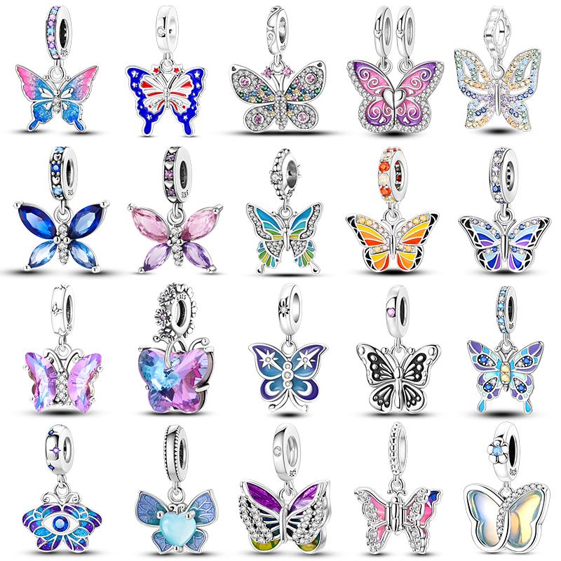 Copper Dragonfly Butterfly Pendant Charms Bead Fit Original Bracelet Bangle Women Jewelry Girl Making Beads