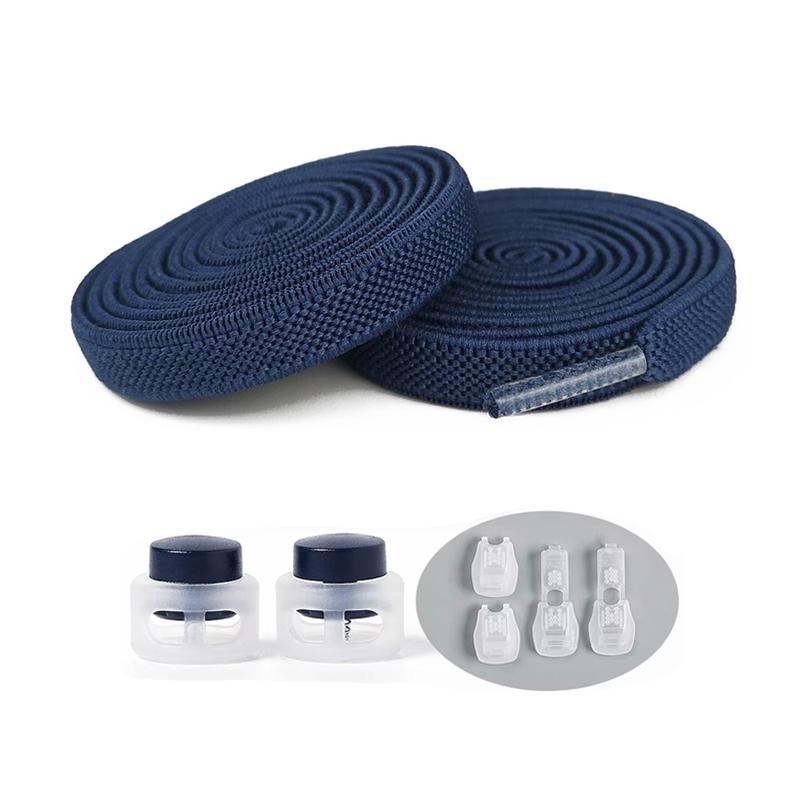 1Pair/3Pair NEW Round Snap Lock Shoelaces Without Ties Kids Flat Elastic Shoe Laces Adult Quick Shoelace Shoe Accessories