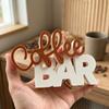 Coffee Themed Coffee Tray Decor Figurine Two-Tone Color Home Coffee Nook Decor  Kitchen Counter