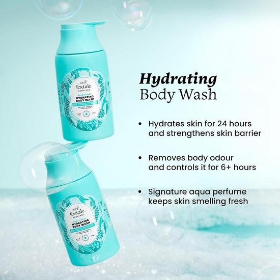 Foxtale Hydrating Body Wash & Lotion | With Hyaluronic Acid & Ceramides | 72-hour Moisturization | For Soft & Glowing Skin  | All Skin Types | 250 ml