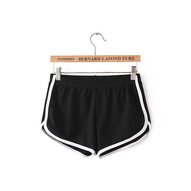 

Sweatpants women s shorts loose wide-leg pants summer casual and thin new elastic waist contrasting colors ins tide S