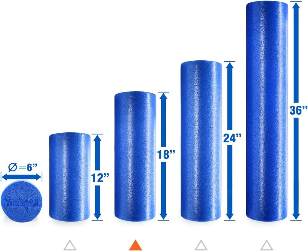 Yes4All PE Foam Roller Yoga Pole Stretching Pole Blue Back Stretch Yoga Equipment 61cm Japanese ZVTJ [Regular Import]