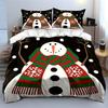 Snowman with Red Green Scarf Bedding Duvet Cover Set Duvet Cover Pillowcases  (1*Duvet Cover 2*Pillowcases, Without Duvet Insert)