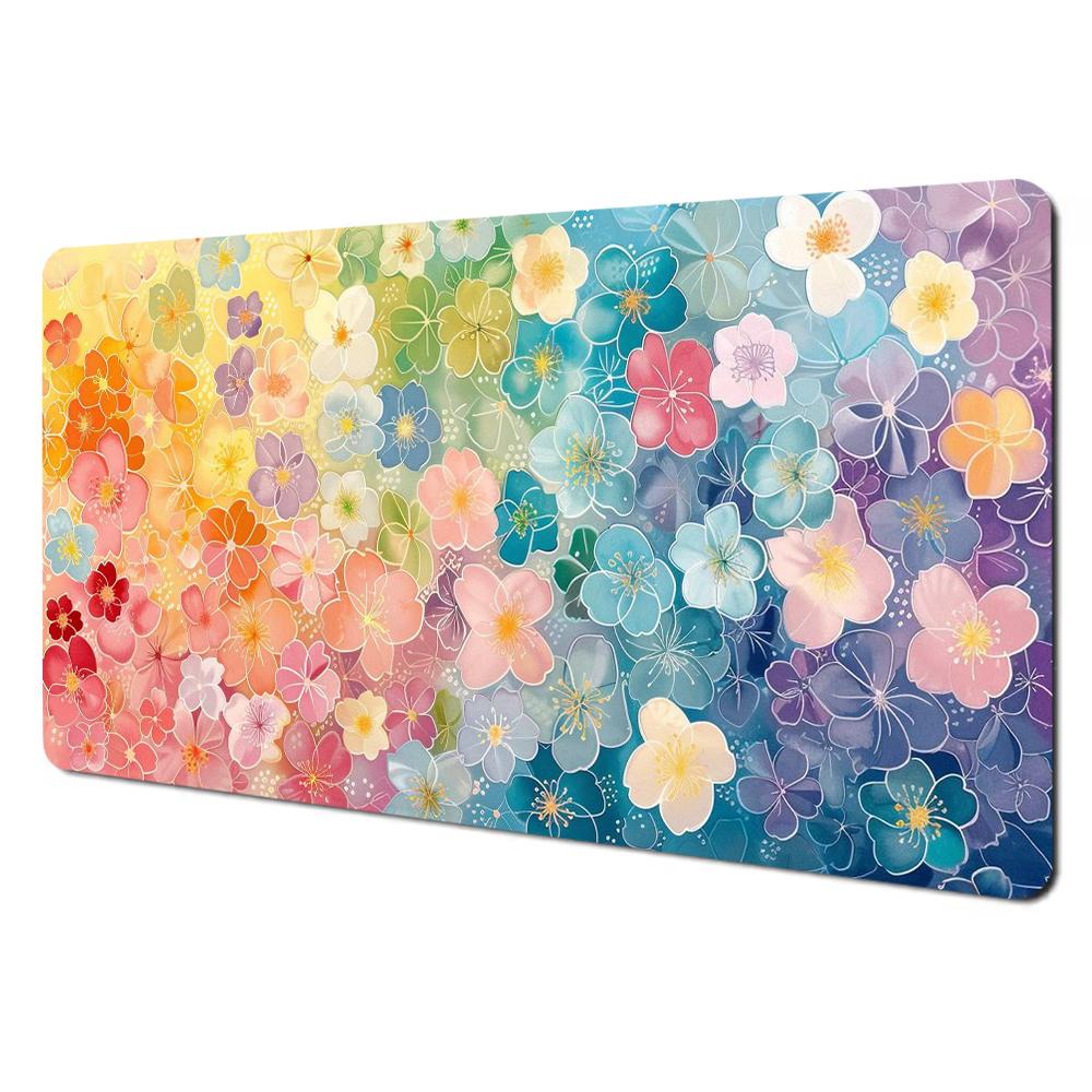 Colorful flowers Mouse Pad Large Computer Office Game Table Mats XXL Rubber Anti-slip Gaming Keyboard Mousepads Long Desk Pads