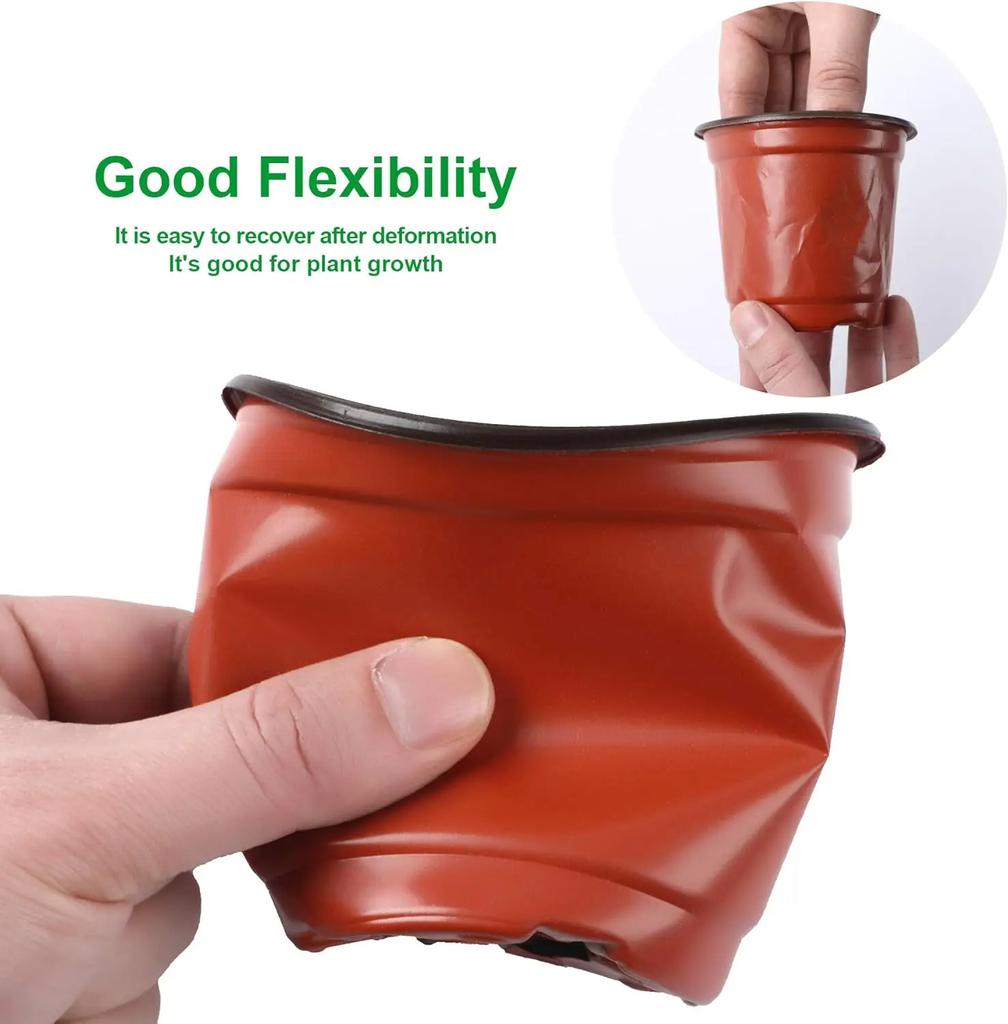 Plastic Plant POTS, Seedling Flower Plant Containers and Seed Starter POTS with Plant Labels