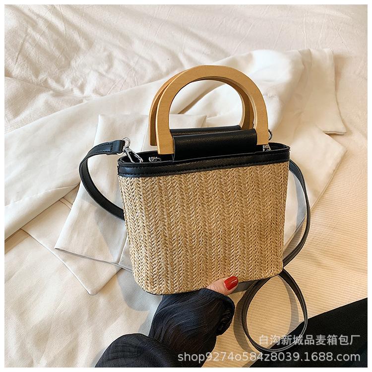 

Manufacturer hand-woven bag women s new 2025 summer fashion hand-woven straw bag foreign style messenger bag чёрный