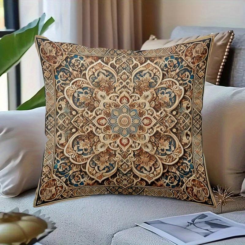 Vikama Persian Rug Pattern, All-Season Pillow Covers, Soft-To-The-Touch Cushion Covers, Suitable For Beds And Home Decor