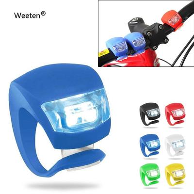 2pcs Waterproof LED Bicycle Cycling Silicone Head Front Rear Wheel Safety Light Lamp