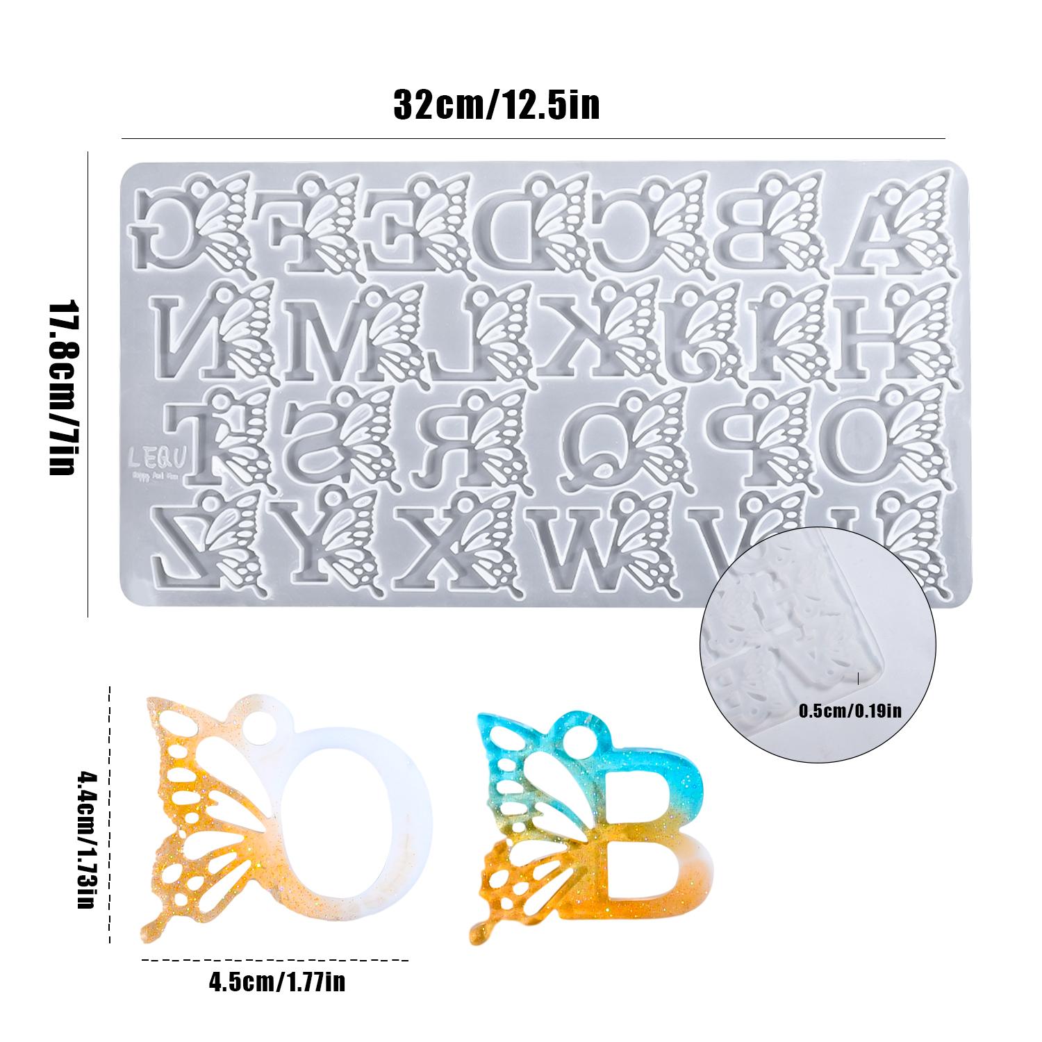 Butterfly Alphabet Silicone Mould DIY Alphanumeric Pendant Resin Mould Keychain Earrings Epoxy Jewellery Craft Casting Moulds