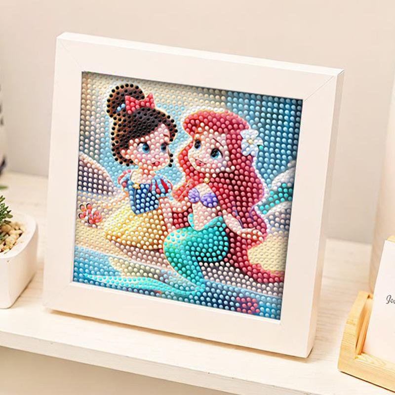 Stitch Bright Diamond Children Diy Handmade Full Diamond Sticker With Frame Children'S Point Diamond Painting Gift Cross-Border