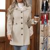 2026 Spring/Fall Mid-Length Elegant Woolen Coat with Lapel Button and Slim Fit Design