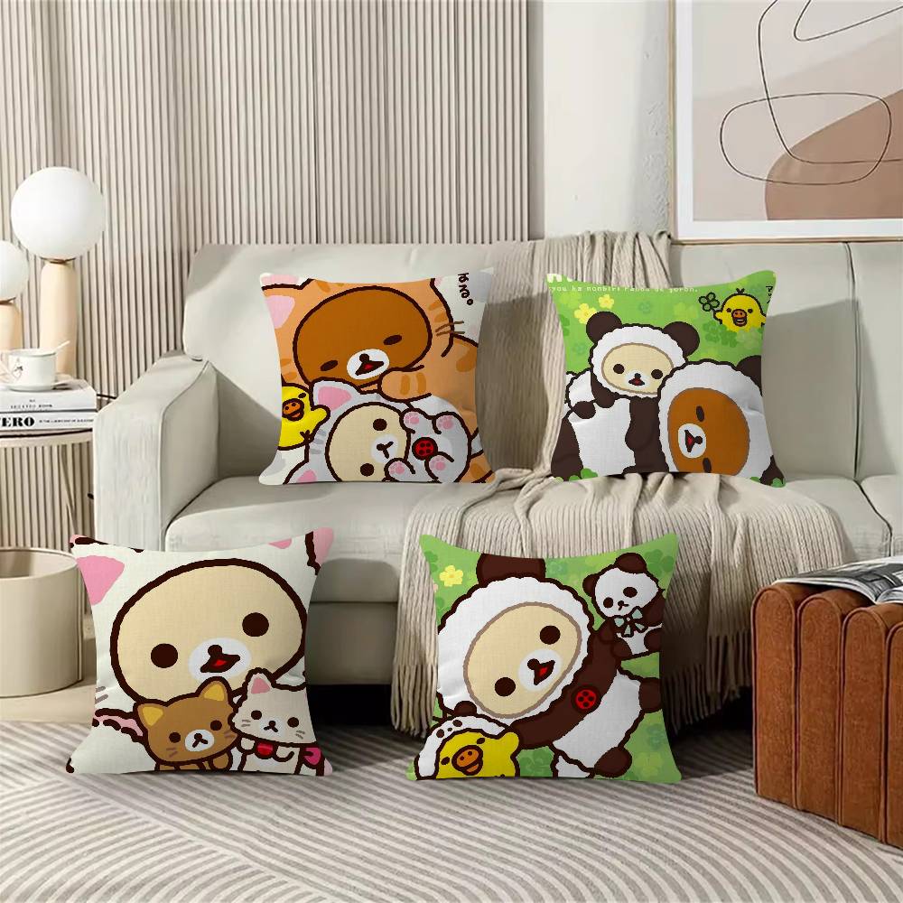 Cute Cartoon Anime RRilakkuma Cool Cushion Cover Pillow Cover Decor Pillowcase Printed Cushion Case For Couch