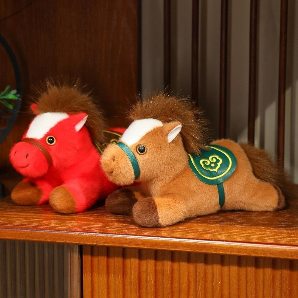 Soft Stuffed Zodiac Horse Vibrant Colors Lucky Mascot Plush Pony Doll  Chinese New Year