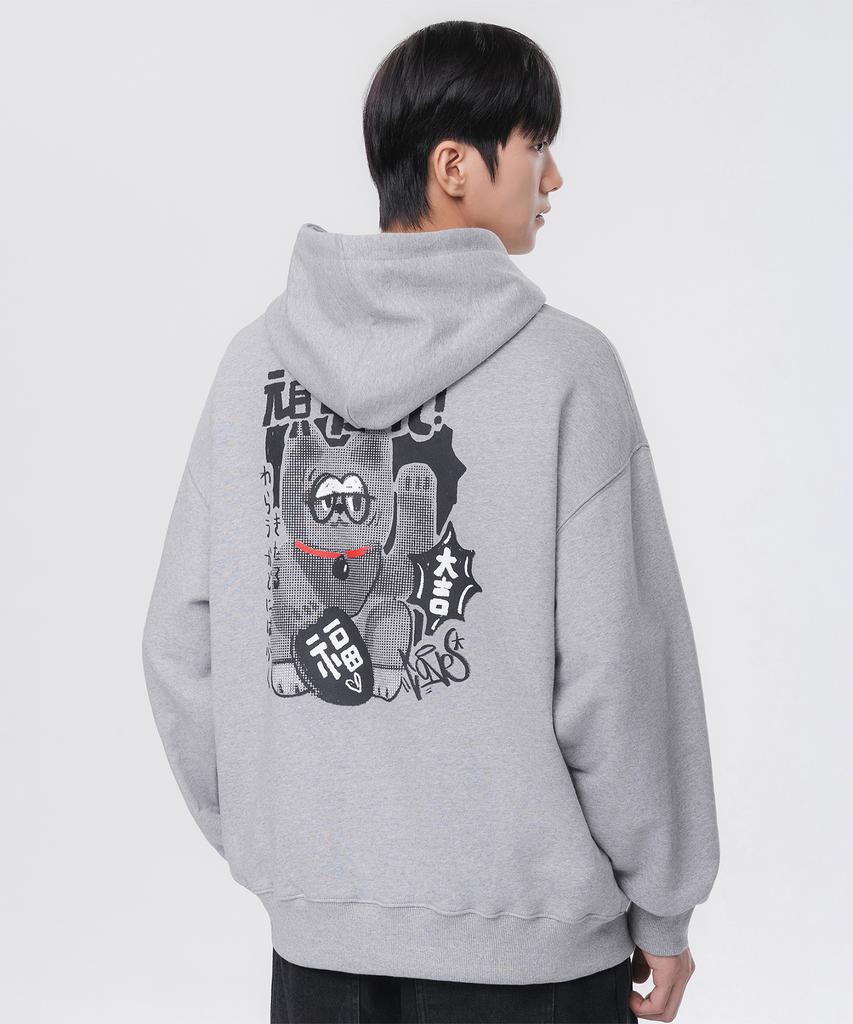 Ganbare Cat Oversized Hoodie Avh327 (3 Colors)