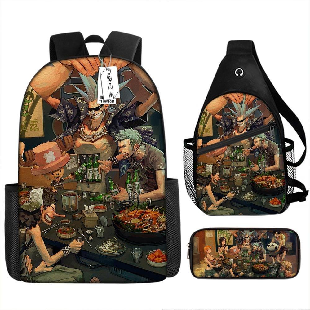 ONE PIECE Cartoon Animation Primary School Third or Fourth Grade Light Burden Reduction Primary and Secondary School Students Storage Bag Storage Bag