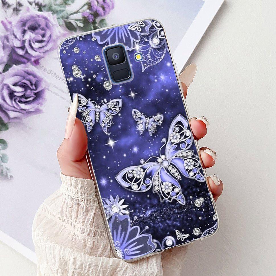 For Samsung Galaxy A6 2018 Case Luxury Painted Cover Soft Silicone Phone Case For Samsung A 6 A6 GalaxyA6 2018 Back Cover Coque