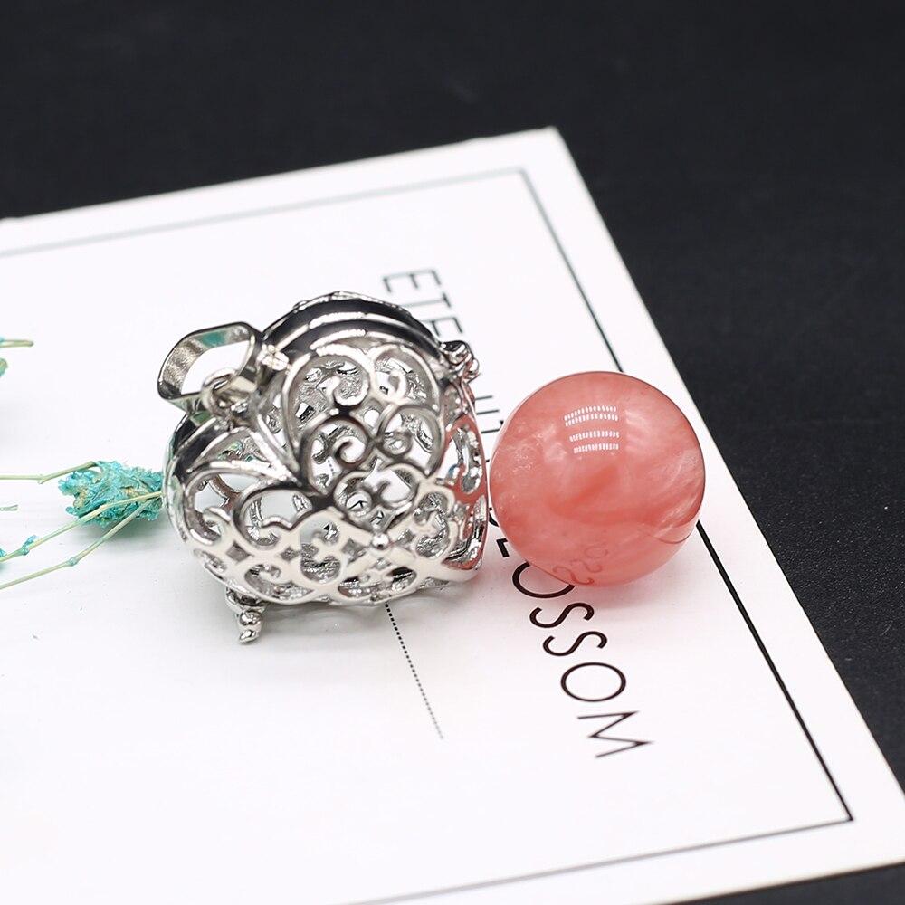 Hi New Necklace Pendant Natural Stone Heart-Shaped Cage Pendant For Jewelry Making DIY Necklace Bracelet Gift Jewelry Accessory