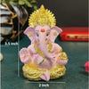 Gold Plated Ganesha with Terracotta Colour - Perfect for Car Dashboards, Office & Home Shelves, Diwali Puja, and Gifting