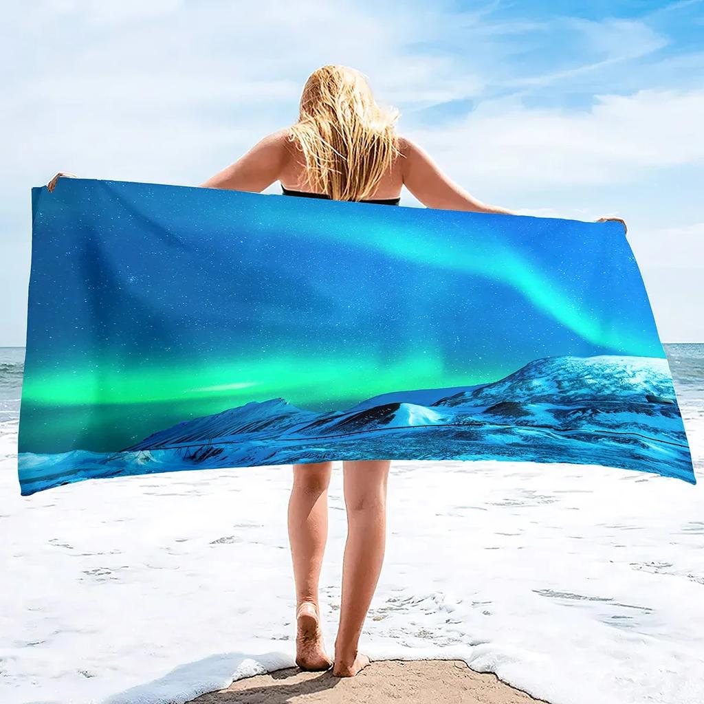 Oversize Beach Towel Clearance Towel, Aurora Polaris Travel Pool Towel,Quick Drying Blanket Sandless Towel Lightweight Beach Mat