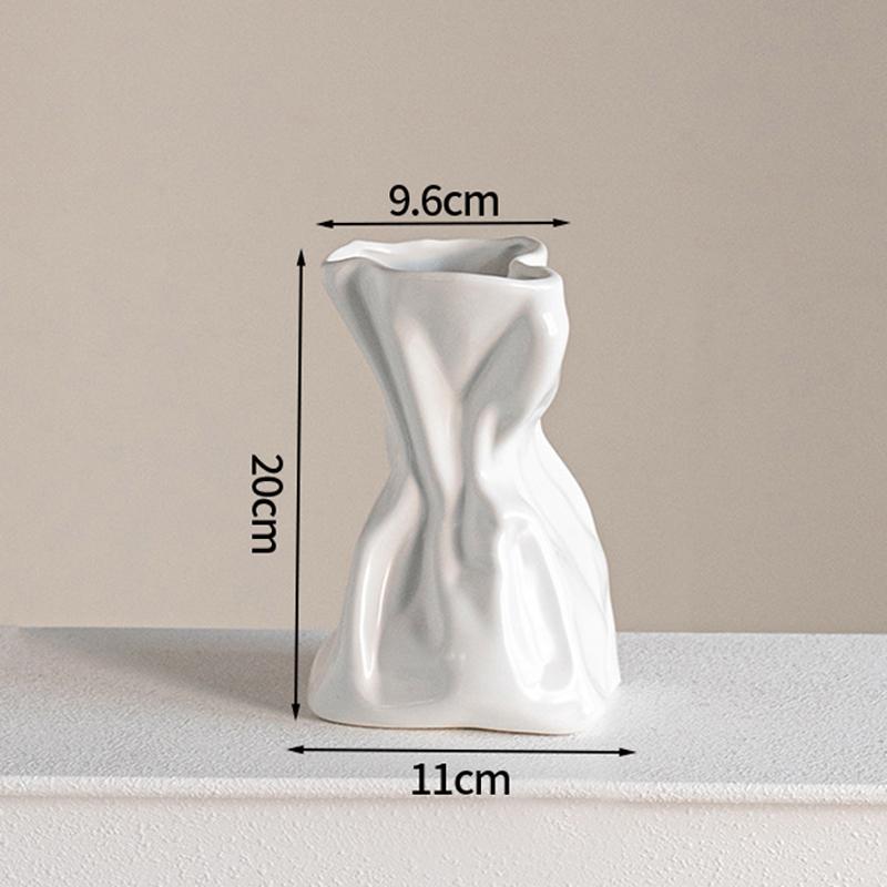 Shell Plastic Vase Home Decor Folding Hydroponic Flower Arrangement Vase Imitation Ceramic Landscape Art Flower Pot Decoration
