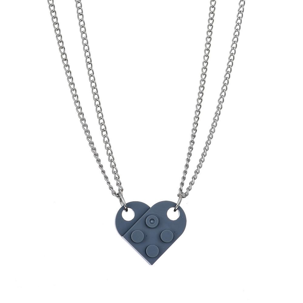 Romantic Heart Shaped Necklace For Couples Fashion Jewelry Featuring Interchangeable Pendant Design