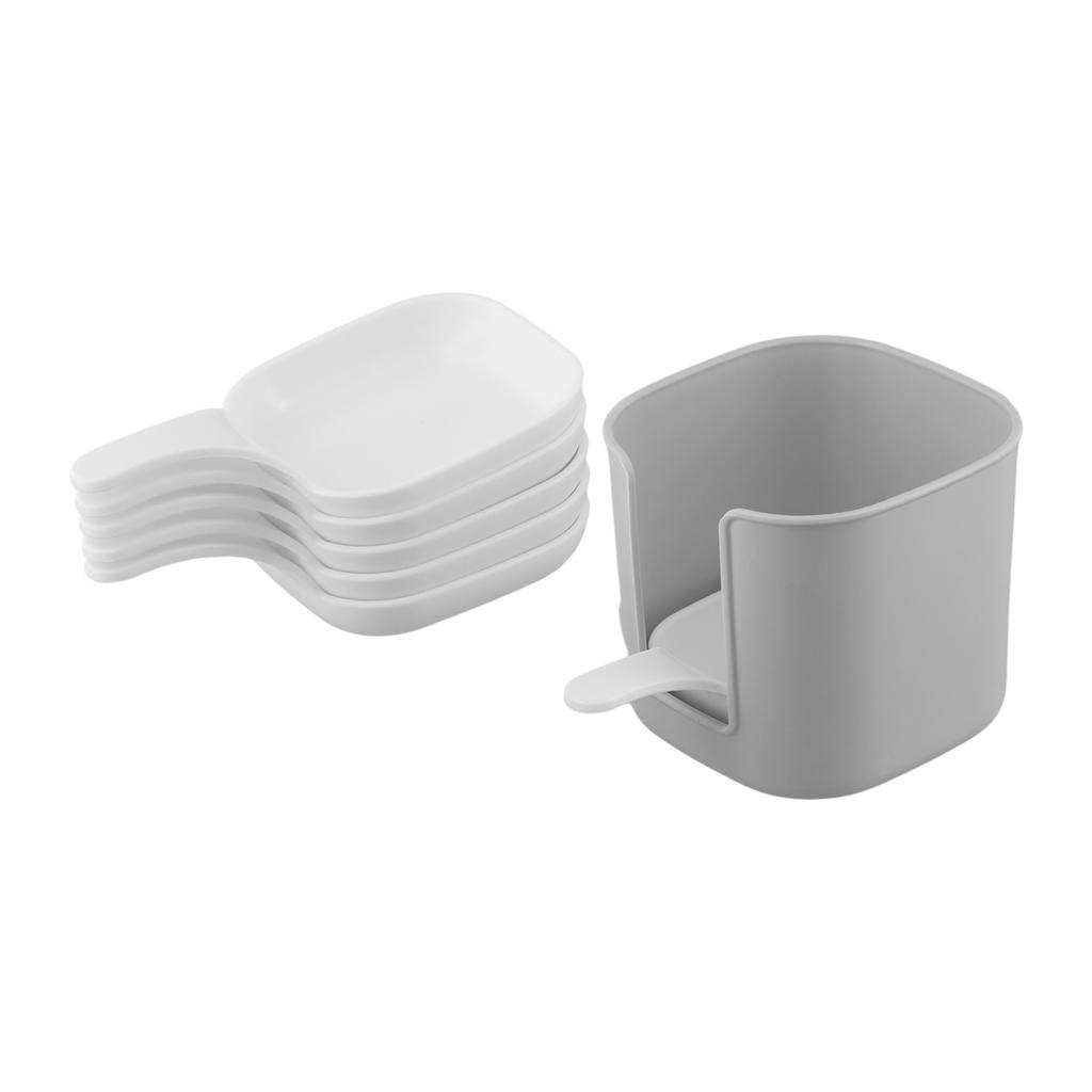 Dipping Bowl Set Plastic Dipping Bowls Bright White Color Easy To Clean Elegant Contours Extended Edges Versatile Use