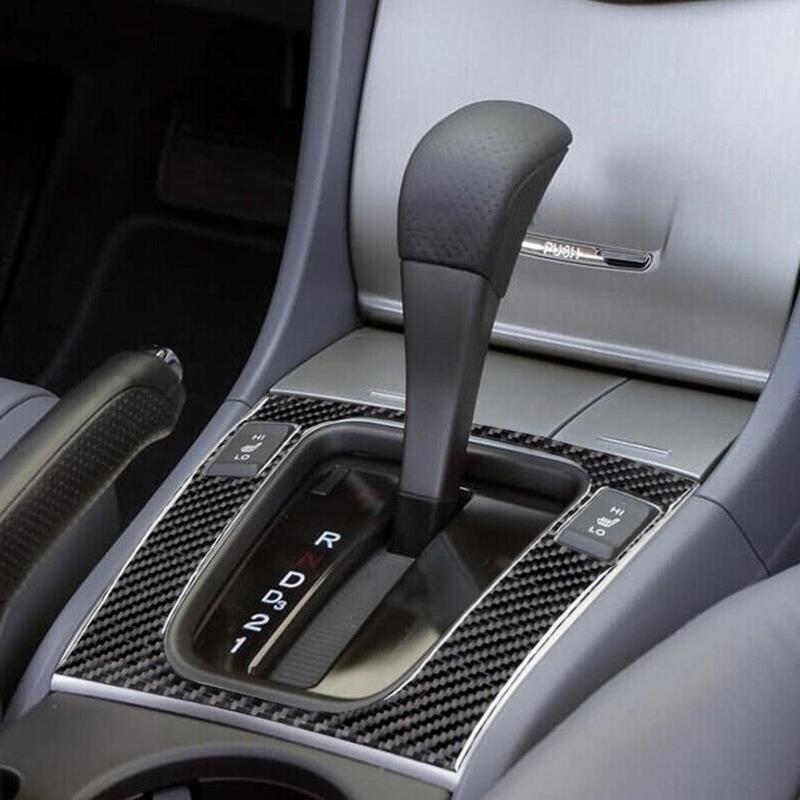 Carbon Fiber Center Console Gear Shift Panel Cover Trim Fit for Honda Accord Sedan 2003-2007