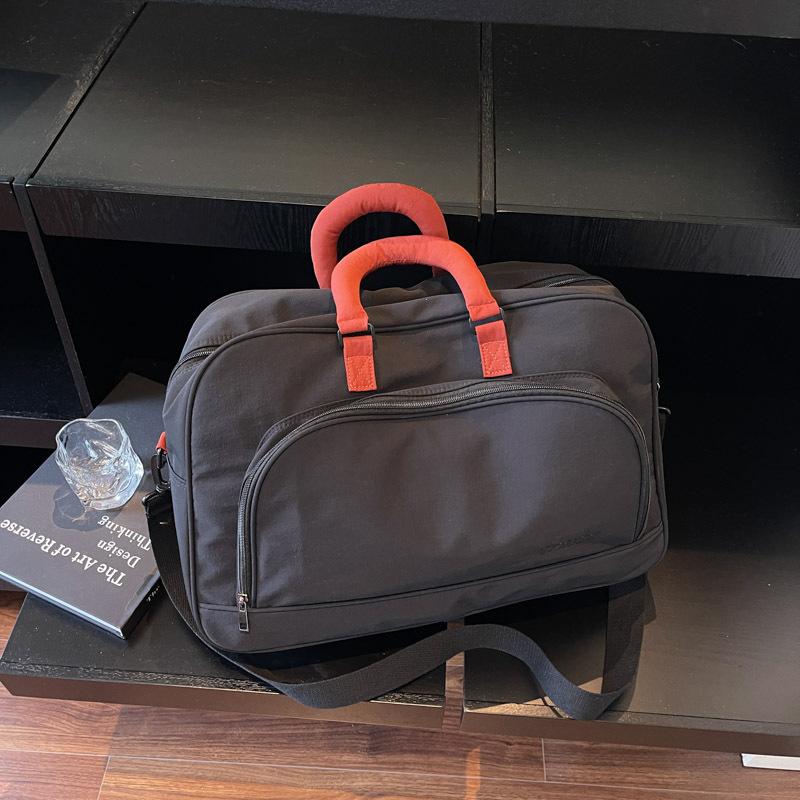 Geantă de călătorie portabilă în culori contrastante, geantă sport pentru bărbați și femei, pentru antrenament, fitness, călătorie, capacitate mare, geantă duffel