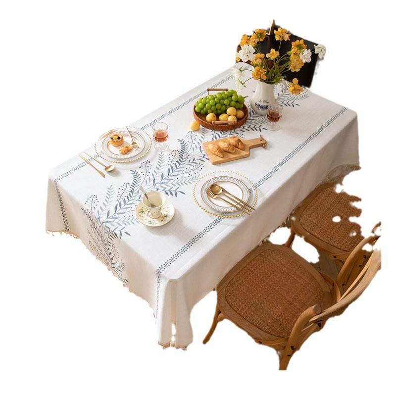 Yingchuang Three-Dimensional Embroidered Tablecloth American Light Luxury High-Grade Rectangular Dining Table Cloth Retro Atmosphere Book Tablecloth
