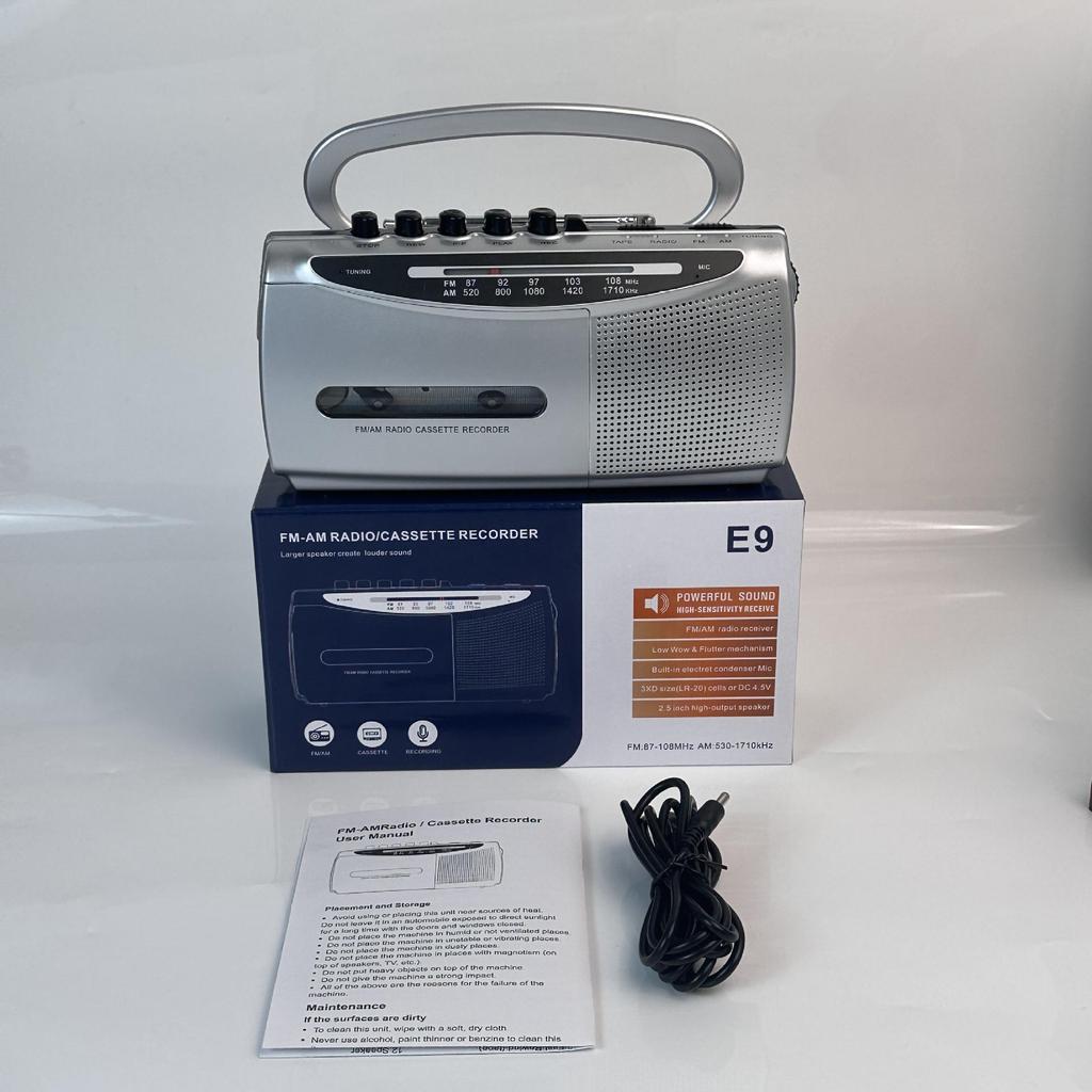 Vintage Multi-band Radio & Cassette Player: Nostalgic Portable Recorder for Outdoor Use