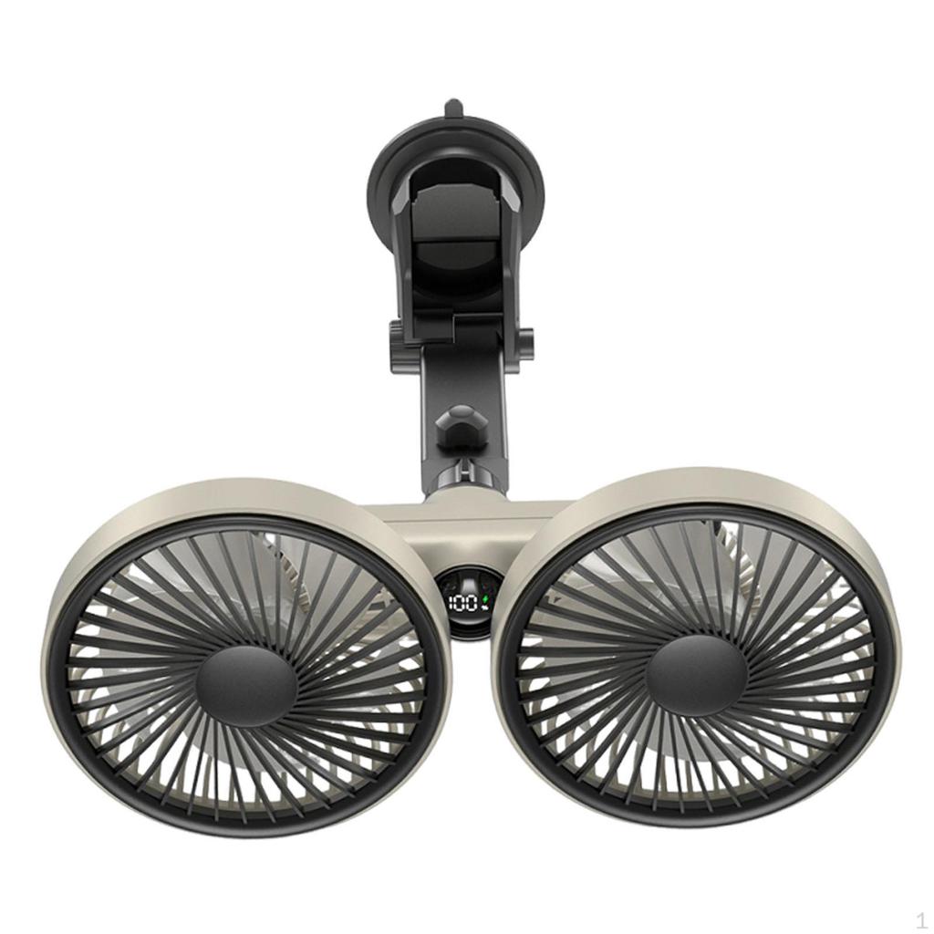 Car Ceiling Fan with Suction Cup, Adjustable Angle, Professional, Portable Accessory And USB