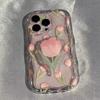 High End Style Niche Tulips Apple 14Plus Mobile Phone Case IPhone 13 Cream Pattern 14Pro Elegant and Beautiful