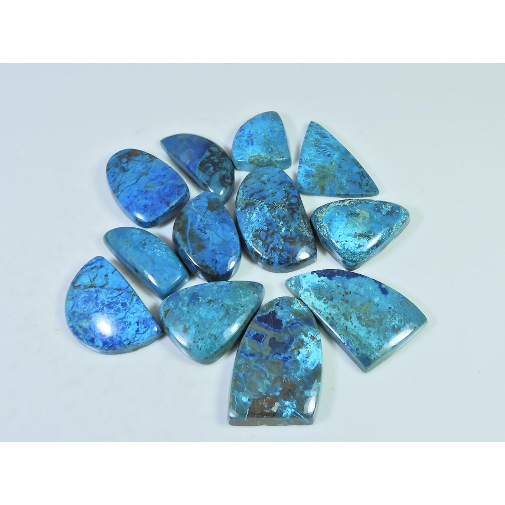 212Cts. Natural Shattuckite Fancy Cabochon Loose Gemstone 12Pcs Lot 17-27 MM C-516