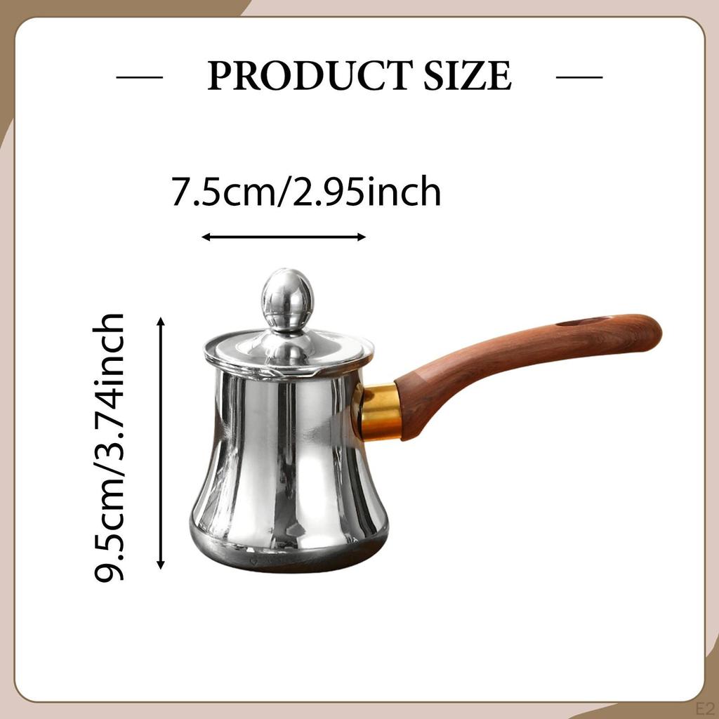 Coffee Pot Butter Melter Comfortable Grip Kitchen Essential for Gas Stoves with Handle Chocolate