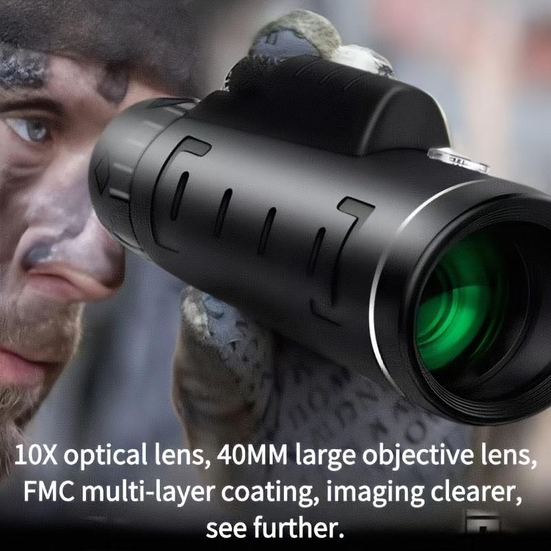 1pc High Power 10X40 HD Monocular Telescope with Manual Focus - 10X Magnification & 40mm Objective Lens - Compact, Lightweight Fast Focus Adjustment