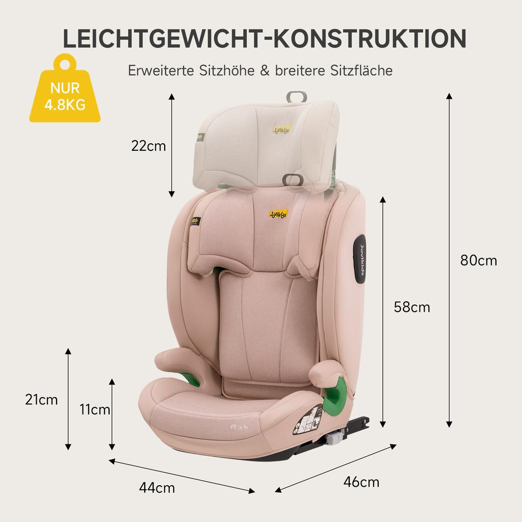 i-Size R129 Child Car Seat for 3.5 to 12 Years (100-150 cm), with Adjustable Backrest, Headrest, Side Impact Protection, Lightweight (Pink, ISOFIX)
