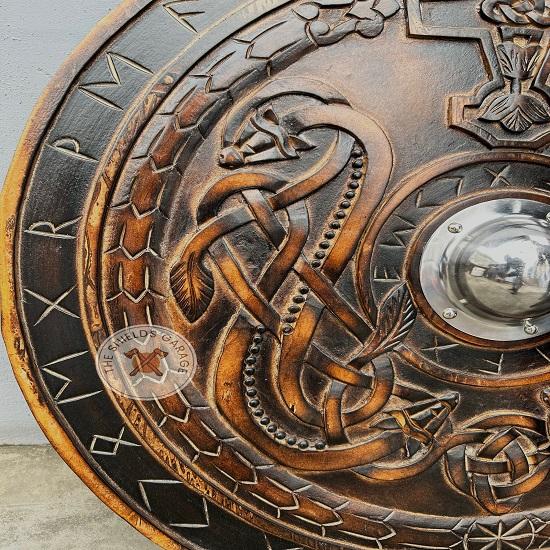 Celtic Cross, Viking Shield, Viking Wall Decor, Wooden Wall Art, Handmade Home Decor