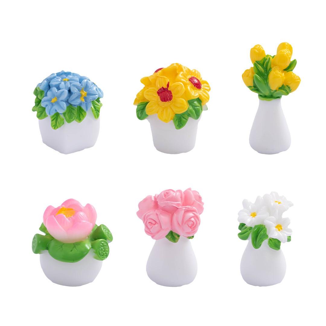 

10-100 Realistic Rose Flower Fake Plant Bonsai Vase Resin Craft Desktop Miniature Landscape Decor for Micro Landscape Enthusiast 10pcs