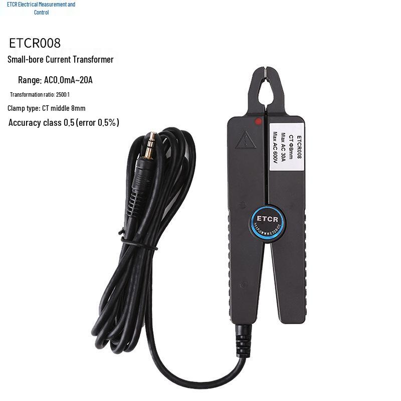 ETCR008 Precision Pointed Jaw Leakage Current Transformer - Milliamp Level AC Current Probe