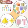 9 Pieces Geometric Solid Blocks Manipulatives Set with 3D Shapes Transparent Geometry Models